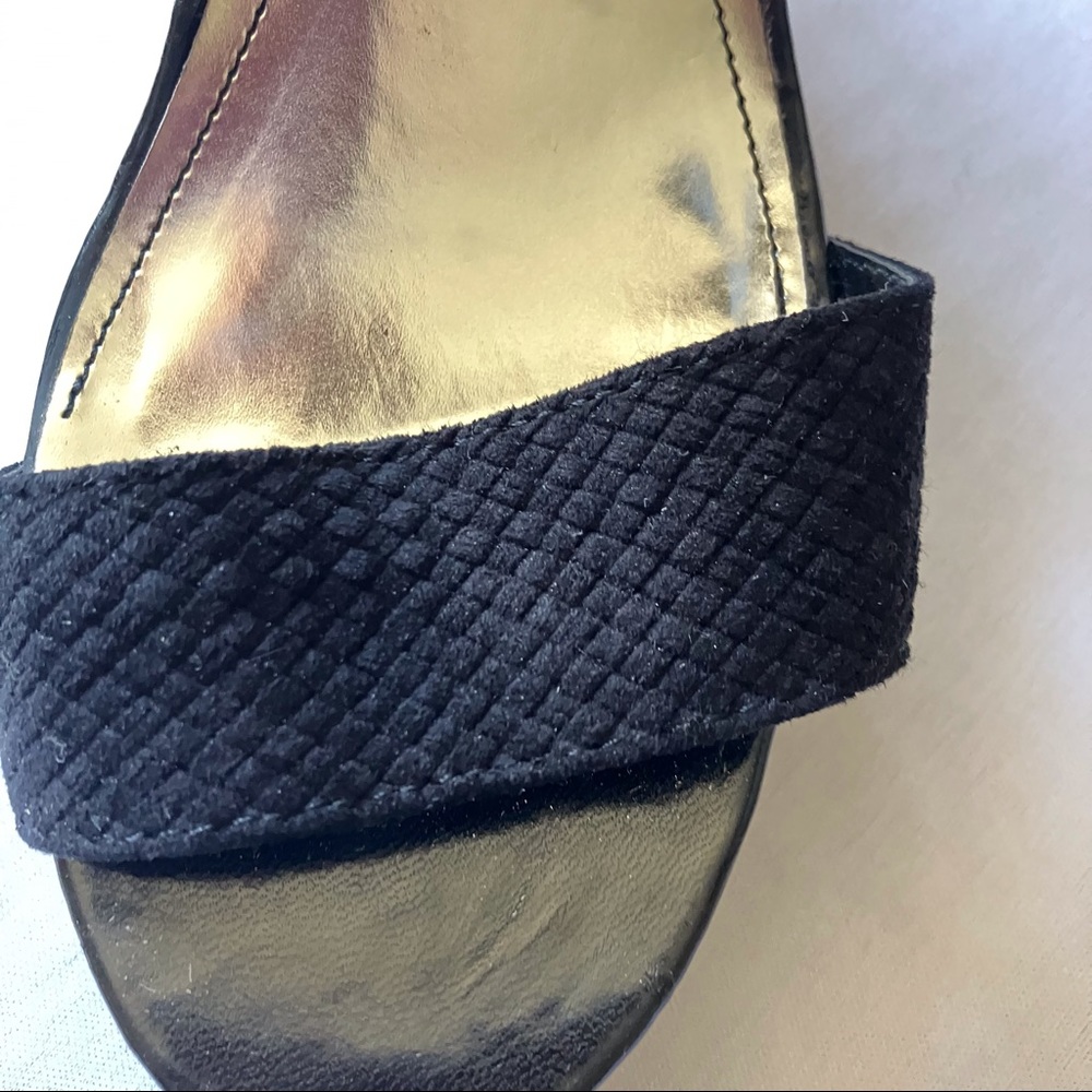 Style & Co. Black woven strap, sling back wedge heel,  Jute heel 4” Size 9 - Picture 3 of 8